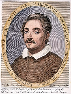 GIROLAMO FRESCOBALDI (1583-1643). Italian organist and composer. Line engraving, French, 1777 GIROLAMO FRESCOBALDI (1583-1643). Italian organist and composer. Line engraving, French, 1777