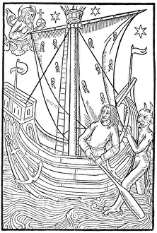 GOD AND SATAN. The Lord and Satan vying for the soul of man, who is navigating the ocean of vices GOD AND SATAN. The Lord and Satan vying for the soul of man, who is navigating the ocean of vices