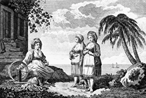 GREECE: IOS, c1790. Woman of the Greek island of Ios, one of the Cyclades in the Aegean Sea GREECE: IOS, c1790. Woman of the Greek island of Ios, one of the Cyclades in the Aegean Sea