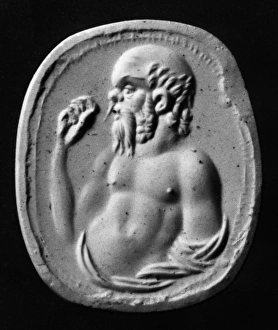 Greek philosopher. Ring stone, Carnelian intaglio, Greco-Roman period Greek philosopher. Ring stone, Carnelian intaglio, Greco-Roman period