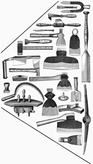 HAND TOOLS, 1876. Line engraving, American, 1876 HAND TOOLS, 1876. Line engraving, American, 1876