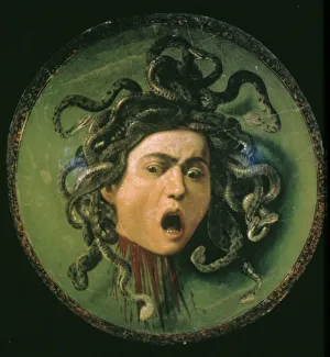 HEAD OF MEDUSA by Caravaggio: oil on canvas, 1596 HEAD OF MEDUSA by Caravaggio: oil on canvas, 1596