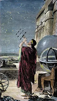 HIPPARCHUS (146-127 BC). Greek astronomer. Hipparchus observing the stars HIPPARCHUS (146-127 BC). Greek astronomer. Hipparchus observing the stars