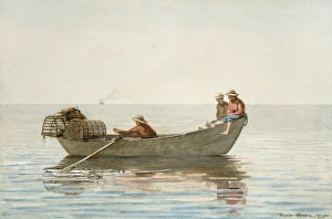 HOMER: THREE BOYS, 1875. Three Boys in a Dory with Lobster Pots. Winslow Homer HOMER: THREE BOYS, 1875. Three Boys in a Dory with Lobster Pots. Winslow Homer