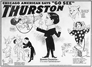 HOWARD THURSTON (1869-1936). American magician. Theatrical poster, c. 1920 HOWARD THURSTON (1869-1936). American magician. Theatrical poster, c. 1920