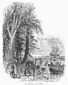 American Indian Encounter Prints: HUDSON RIVER, 1609