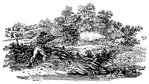 HUNTING SCENE, c1800. Woodcut, c1800, by Thomas Bewick (1753-1828) HUNTING SCENE, c1800. Woodcut, c1800, by Thomas Bewick (1753-1828)