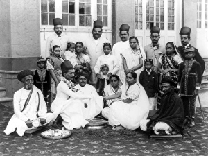 INDIA: FAMILY PORTRAIT. A Parsi wedding party in India, late 19th or early 20th century INDIA: FAMILY PORTRAIT. A Parsi wedding party in India, late 19th or early 20th century