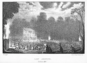 INDIANA: CAMP MEETING, 1832. An illustration from Mrs INDIANA: CAMP MEETING, 1832. An illustration from Mrs