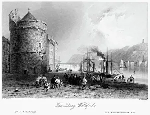 IRELAND: WATERFORD, c1840. Scene at the quay in Waterford, Ireland IRELAND: WATERFORD, c1840. Scene at the quay in Waterford, Ireland