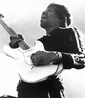 JIMI HENDRIX (1942-1970). American musician. Photographed during a concert at Berkeley, California in 1970 JIMI HENDRIX (1942-1970). American musician. Photographed during a concert at Berkeley, California in 1970