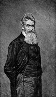 JOHN BROWN (1800-1859). American abolitionist. Wood engraving after a photograph, 1859 JOHN BROWN (1800-1859). American abolitionist. Wood engraving after a photograph, 1859