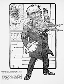 JOHN HIPPLE MITCHELL (1835-1905). American legislator. Caricature, 1902 JOHN HIPPLE MITCHELL (1835-1905). American legislator. Caricature, 1902