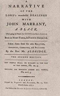 JOHN MARRANT (1755-1791). American preacher JOHN MARRANT (1755-1791). American preacher