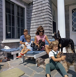 KENNEDY FAMILY, 1963. John and Jacqueline Kennedy, with their children, John Jr KENNEDY FAMILY, 1963. John and Jacqueline Kennedy, with their children, John Jr