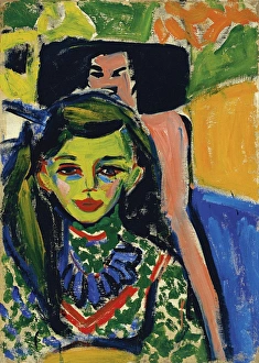 KIRCHNER: FRANZI, 1910. Franzi in front of Carved Chair KIRCHNER: FRANZI, 1910. Franzi in front of Carved Chair