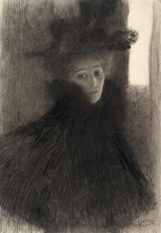 KLIMT: PORTRAIT OF A LADY. Portrait of a Lady with Cape and Hat KLIMT: PORTRAIT OF A LADY. Portrait of a Lady with Cape and Hat
