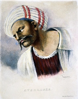 Also known as ibn-Rushd: lithograph, French, 19th century Also known as ibn-Rushd: lithograph, French, 19th century