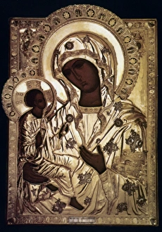 OUR LADY OF YEVSEMANISK. Russian icon, 16th century OUR LADY OF YEVSEMANISK. Russian icon, 16th century