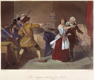 Laodicea Dicey Langston of South Carolina protecting her elderly father, a known supporter of the revolutionary cause Laodicea Dicey Langston of South Carolina protecting her elderly father, a known supporter of the revolutionary cause