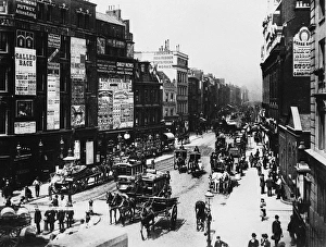 LONDON: STREET SCENE. View of Tottenham Court Road, London, England, looking north LONDON: STREET SCENE. View of Tottenham Court Road, London, England, looking north