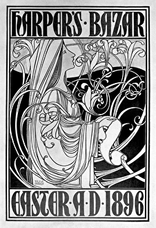 MAGAZINE COVER, 1896. Cover for Harpers Bazar, Easter 1896, designed by William H MAGAZINE COVER, 1896. Cover for Harpers Bazar, Easter 1896, designed by William H