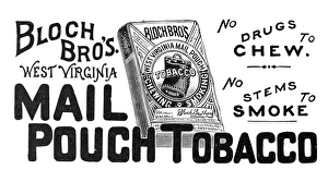 MAIL POUCH TOBACCO, 1893. American advertisement, 1893 MAIL POUCH TOBACCO, 1893. American advertisement, 1893