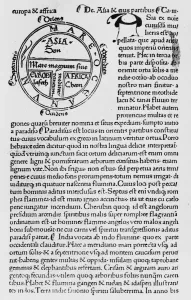 Medieval World Map Prints: FIRST PRINTED MAP, 1472. The first printed map