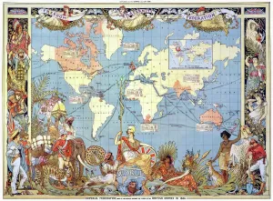 Print of the British Empire Map, 1886