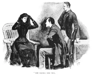 Sherlock Holmes Prints: Print of a woman in bed with a speckled band