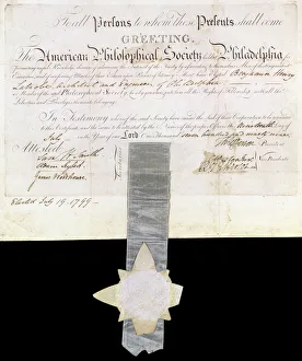 Membership certificate of the American Philosophical Society issued to Benjamin Henry Latrobe Membership certificate of the American Philosophical Society issued to Benjamin Henry Latrobe