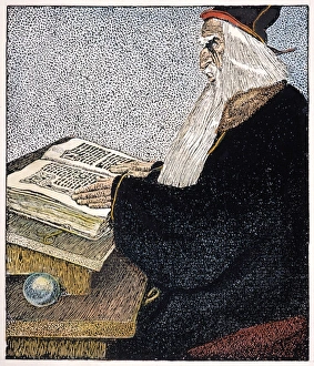 MERLIN THE MAGICIAN. Drawing, 1903, by Howard Pyle MERLIN THE MAGICIAN. Drawing, 1903, by Howard Pyle