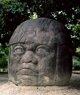 MEXICO: OLMEC HEAD. Olmec colossal head number 2, at Parque La Venta, Tabasco, Mexico, 800-200 B.C MEXICO: OLMEC HEAD. Olmec colossal head number 2, at Parque La Venta, Tabasco, Mexico, 800-200 B.C