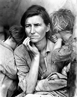 MIGRANT MOTHER, 1936. Florence Thompson, a 32-year-old migrant worker and mother of seven MIGRANT MOTHER, 1936. Florence Thompson, a 32-year-old migrant worker and mother of seven