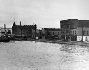 MISSISSIPPI FLOOD, 1927. A view of the waterfront in Cairo, Illinois, at the confluence MISSISSIPPI FLOOD, 1927. A view of the waterfront in Cairo, Illinois, at the confluence