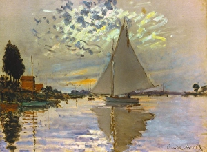 MONET: SAILBOAT at Petit-Gennevilliers. Oil on canvas, 1874 MONET: SAILBOAT at Petit-Gennevilliers. Oil on canvas, 1874
