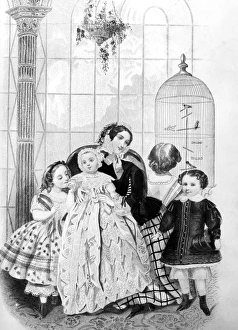 MOTHER AND CHILDREN, 1856. Lithograph, 1856 MOTHER AND CHILDREN, 1856. Lithograph, 1856