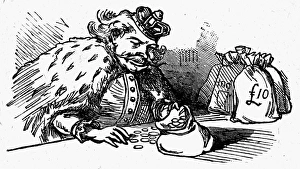 MOTHER GOOSE: KING. The king was in the parlor. Wood engraving from a late-19th century edition of Mother Gooses MOTHER GOOSE: KING. The king was in the parlor. Wood engraving from a late-19th century edition of Mother Gooses