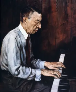 Prints of SERGEI RACHMANINOFF. (1873-1943). Russian pianist, composer and conductor. Oil by Boris Chaliapin Music Prints: Sergei Rachmaninoff Print - Oil Portrait