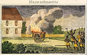 Native American Warfare Prints: NATIVE AMERICAN ATTACK, 1675