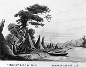 NATIVE AMERICANS: HUNTING PARTY. A Native American traveling hunting party, probably NATIVE AMERICANS: HUNTING PARTY. A Native American traveling hunting party, probably