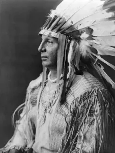 Early 20th Century Indians Prints: CURTIS: WHITE SHIELD, c1908. White Shield, an Arikara Native American of the Great Plains