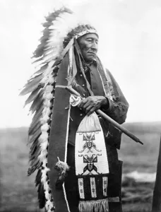 Edward S Curtis Photography Prints: SIOUX CHIEF, c1905. Stinking Bear