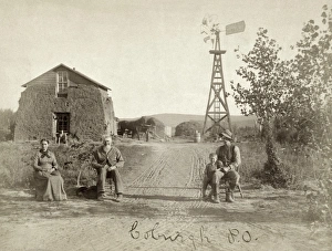 NEBRASKA: SETTLERS, c1889. Family of homesteaders, photographed outside of their NEBRASKA: SETTLERS, c1889. Family of homesteaders, photographed outside of their