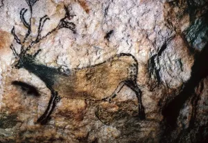 Cave Painting Prints: Lascaux Cave Print: Running Deer