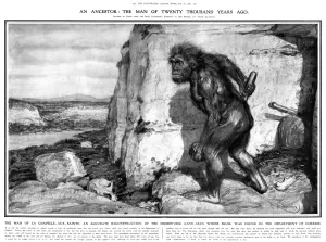 Print of a Neanderthal Man Reconstruction
