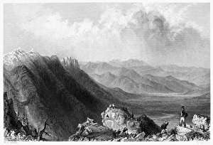 NEW HAMPSHIRE, 1839. View from Mount Washington. Line engraving, English, 1839, after William Henry Bartlett NEW HAMPSHIRE, 1839. View from Mount Washington. Line engraving, English, 1839, after William Henry Bartlett