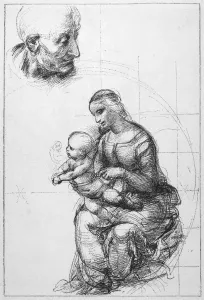 Prints of RAPHAEL: MADONNA. Study by Raphael, c1515, for his Madonna del Passeggio Raphael Portrait Prints: RAPHAEL: MADONNA. Print, c1515 study for Madonna del Passeggio