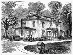 NEWARK: COCKLOFT HALL. Cockloft Hall at Newark, New Jersey. Wood engraving, 1876 NEWARK: COCKLOFT HALL. Cockloft Hall at Newark, New Jersey. Wood engraving, 1876