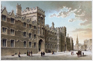 OXFORD: UNIVERSITY COLLEGE. Lithograph, c1885 OXFORD: UNIVERSITY COLLEGE. Lithograph, c1885